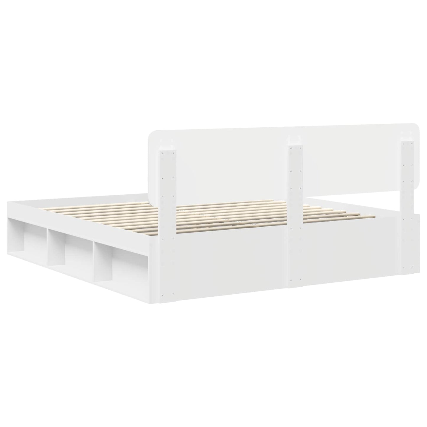 Bedframe met hoofdeinde Wit 180 x 200 cm Massief grenenhout
