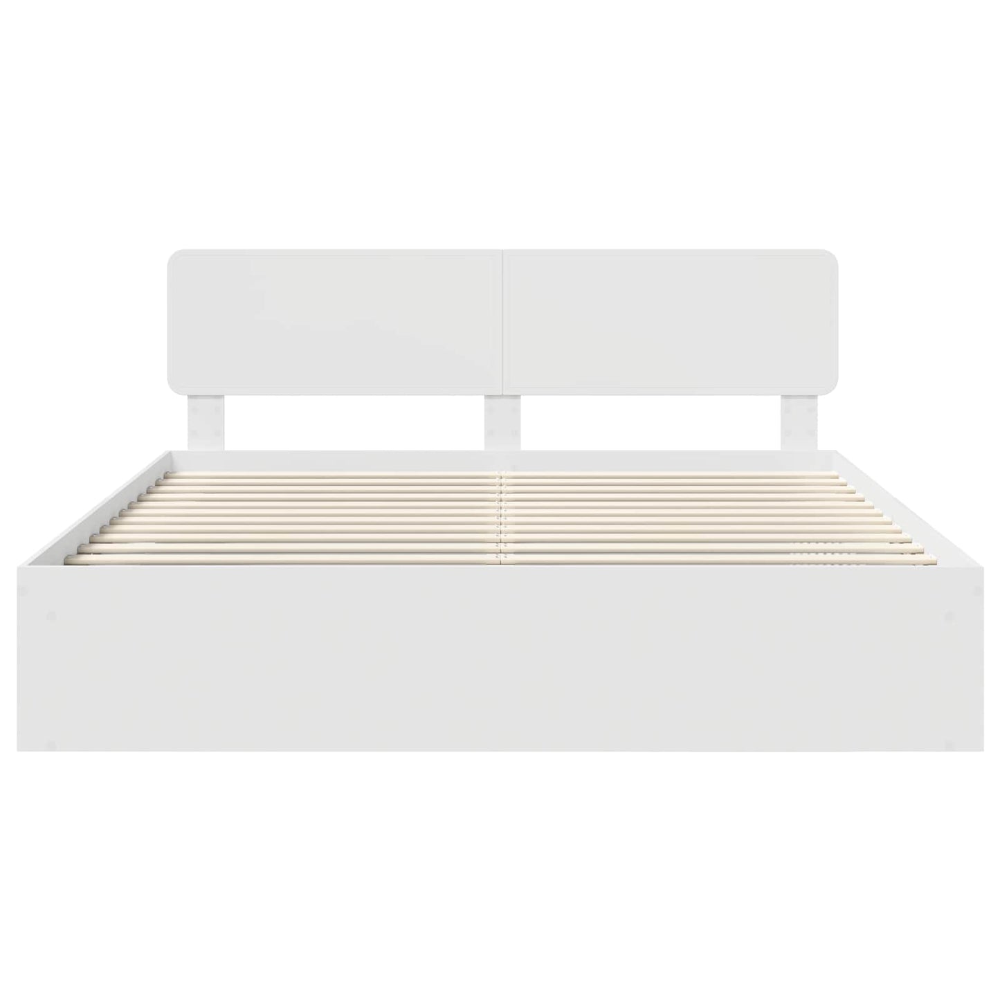 Bedframe met hoofdeinde Wit 180 x 200 cm Massief grenenhout