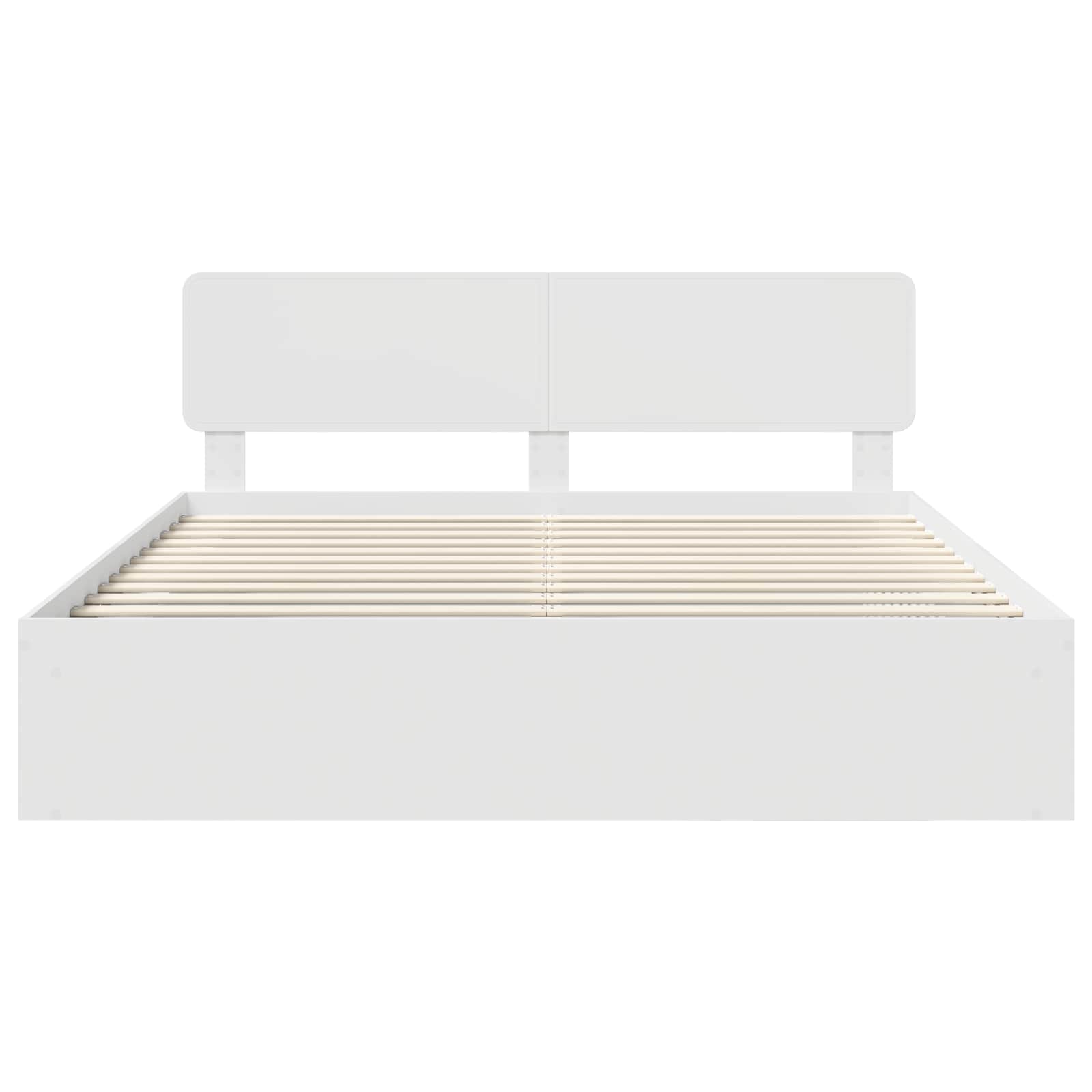 Bedframe met hoofdeinde Wit 180 x 200 cm Massief grenenhout