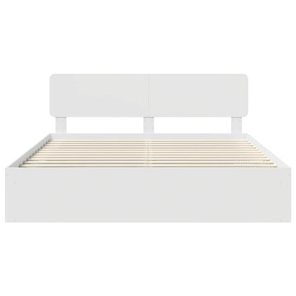 Bedframe met hoofdeinde Wit 180 x 200 cm Massief grenenhout