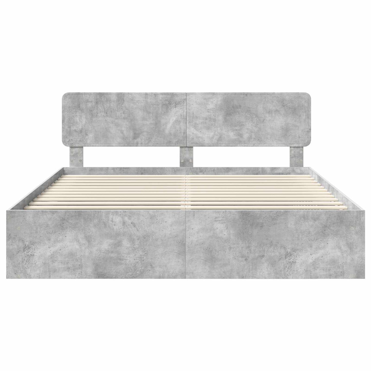 Bedframe met hoofdeinde Beton 180 x 200 cm Massief grenenhout