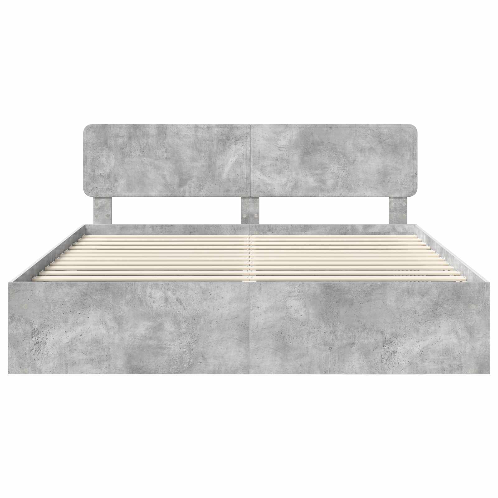 Bedframe met hoofdeinde Beton 180 x 200 cm Massief grenenhout