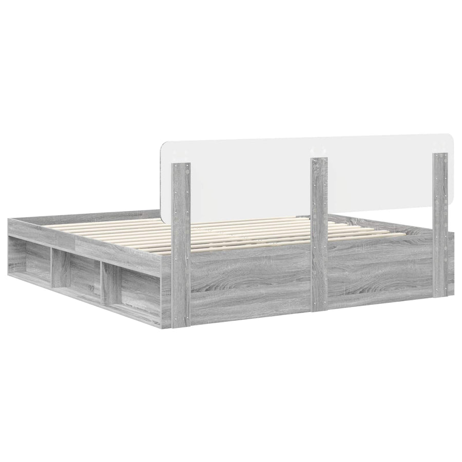 Bedframe Grijs Sonoma 180 x 200 cm Massief grenenhout