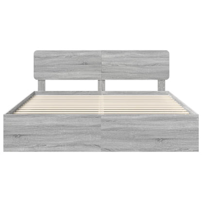Bedframe Grijs Sonoma 180 x 200 cm Massief grenenhout