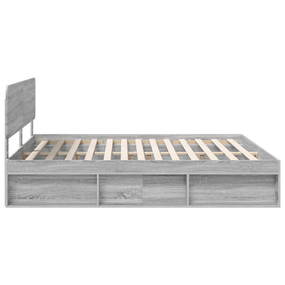 Bedframe Grijs Sonoma 180 x 200 cm Massief grenenhout