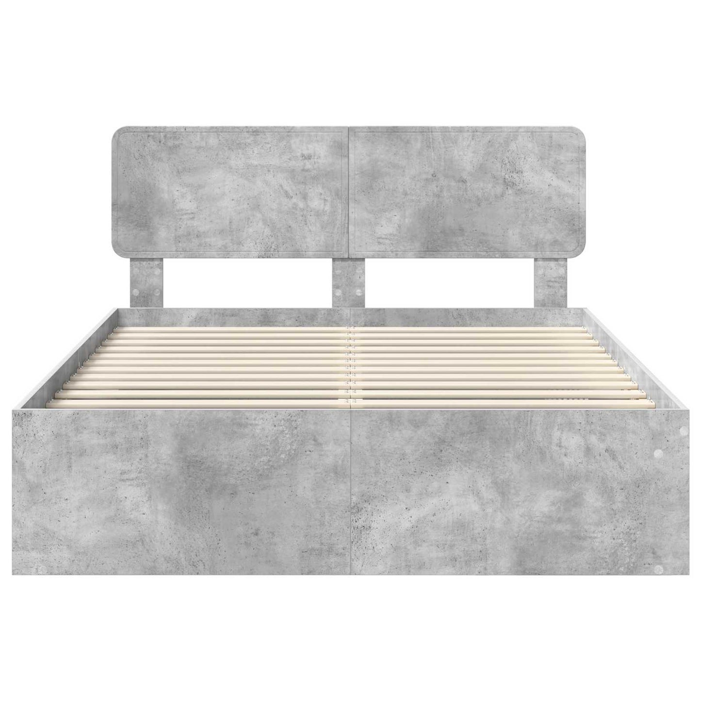 Bedframe met hoofdeinde Beton 160 x 200 cm Massief grenenhout