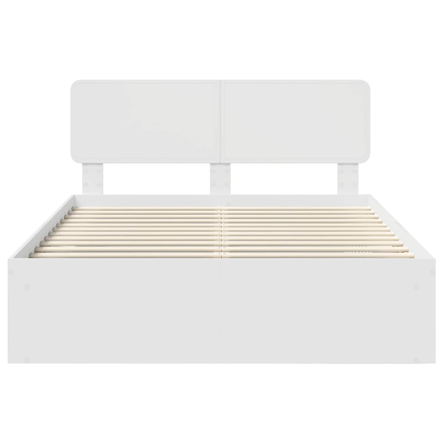 Bedframe met hoofdeinde Wit 150 x 200 cm Massief grenenhout