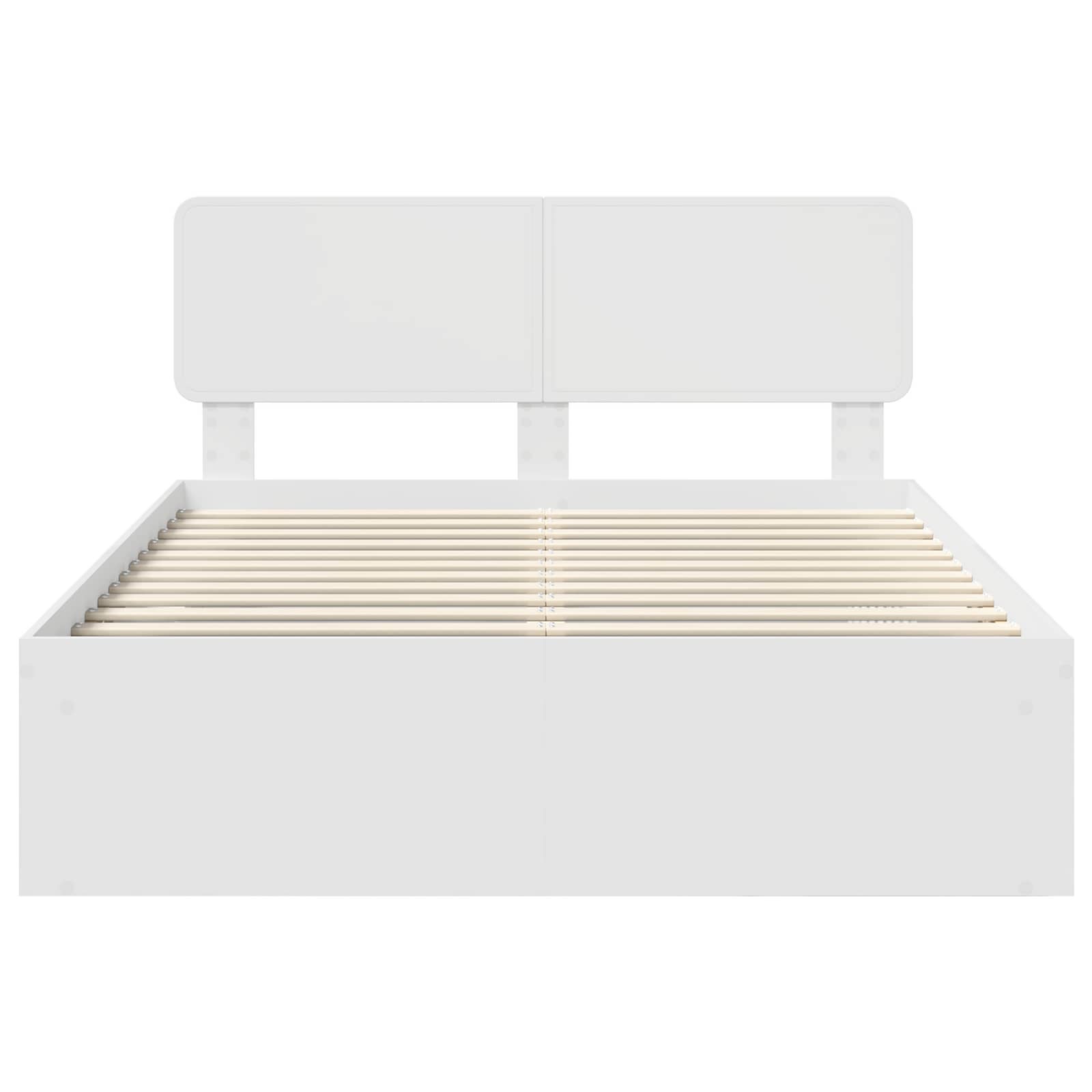 Bedframe met hoofdeinde Wit 150 x 200 cm Massief grenenhout