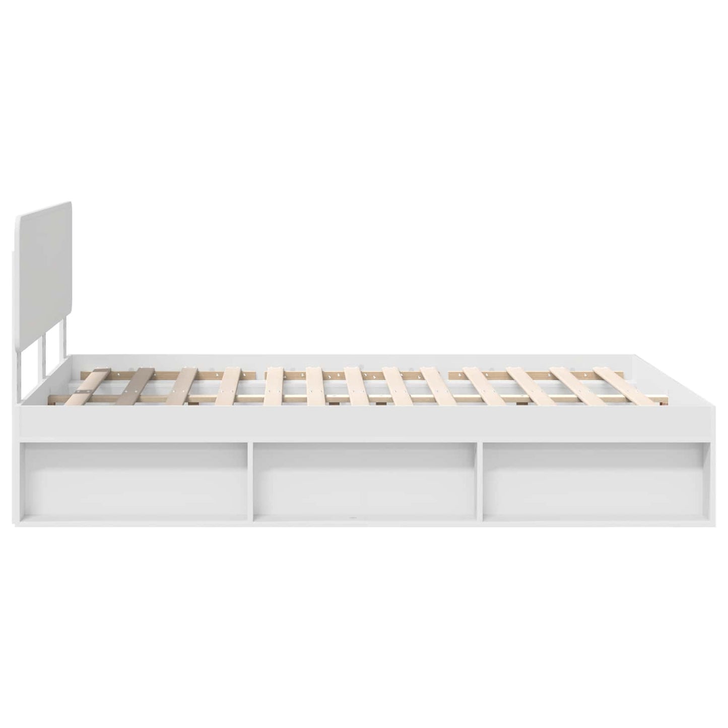 Bedframe met hoofdeinde Wit 150 x 200 cm Massief grenenhout