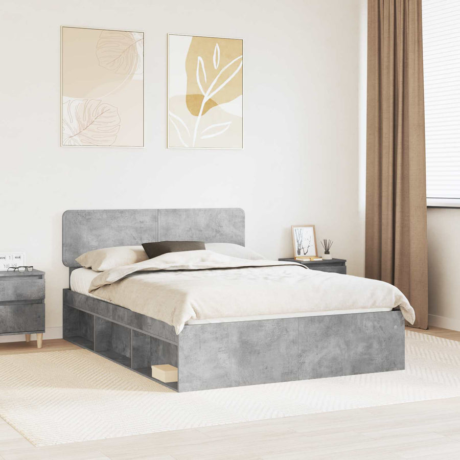 Bedframe Concerte Grijs 150 x 200 cm Massief grenenhout