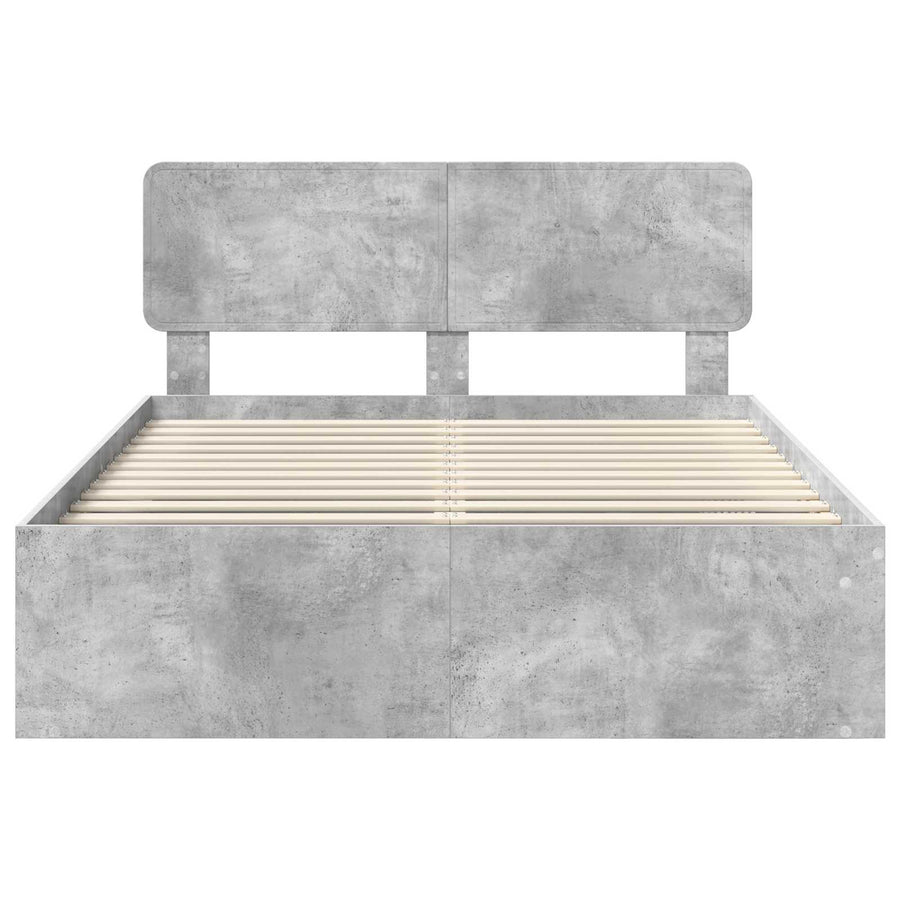 Bedframe Concerte Grijs 150 x 200 cm Massief grenenhout