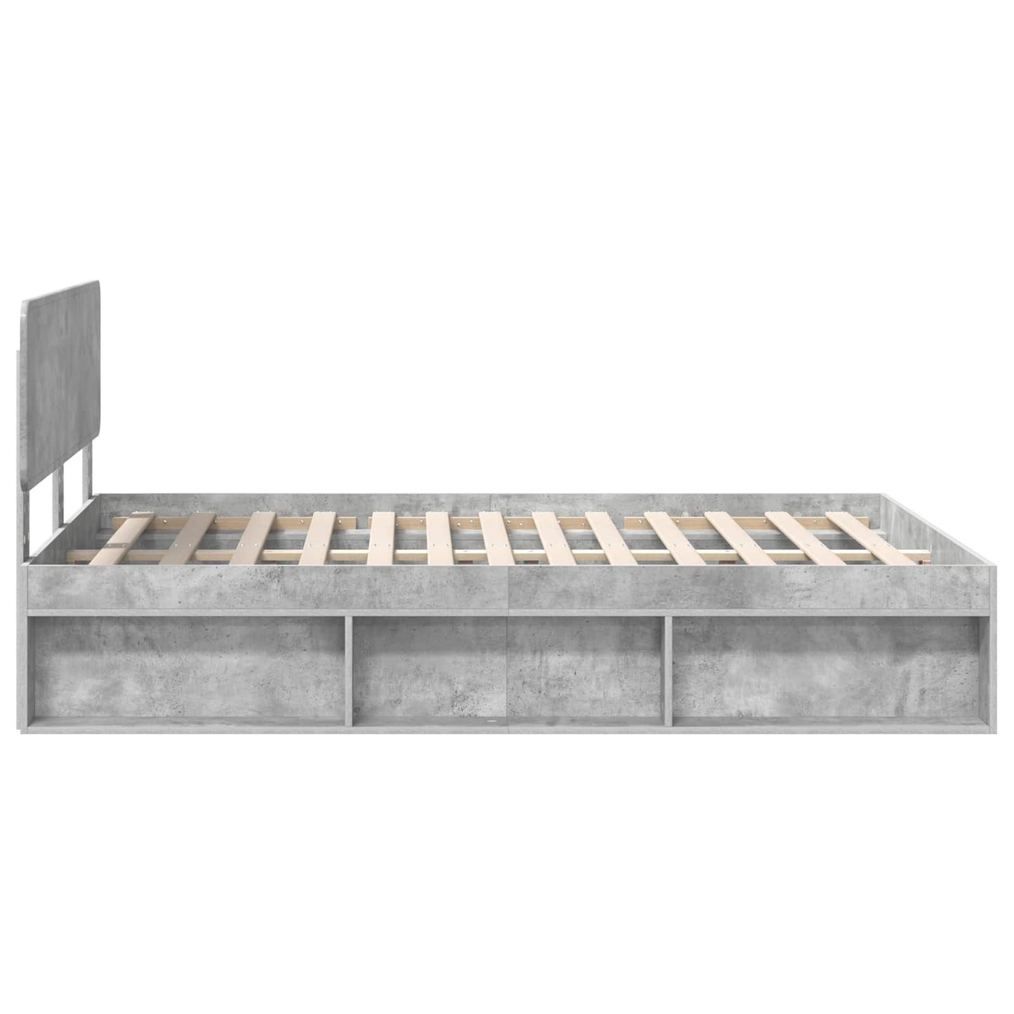 Bedframe Concerte Grijs 150 x 200 cm Massief grenenhout