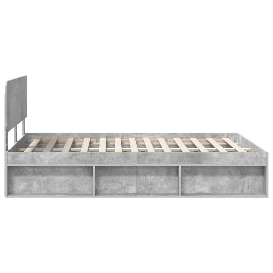 Bedframe Concerte Grijs 150 x 200 cm Massief grenenhout