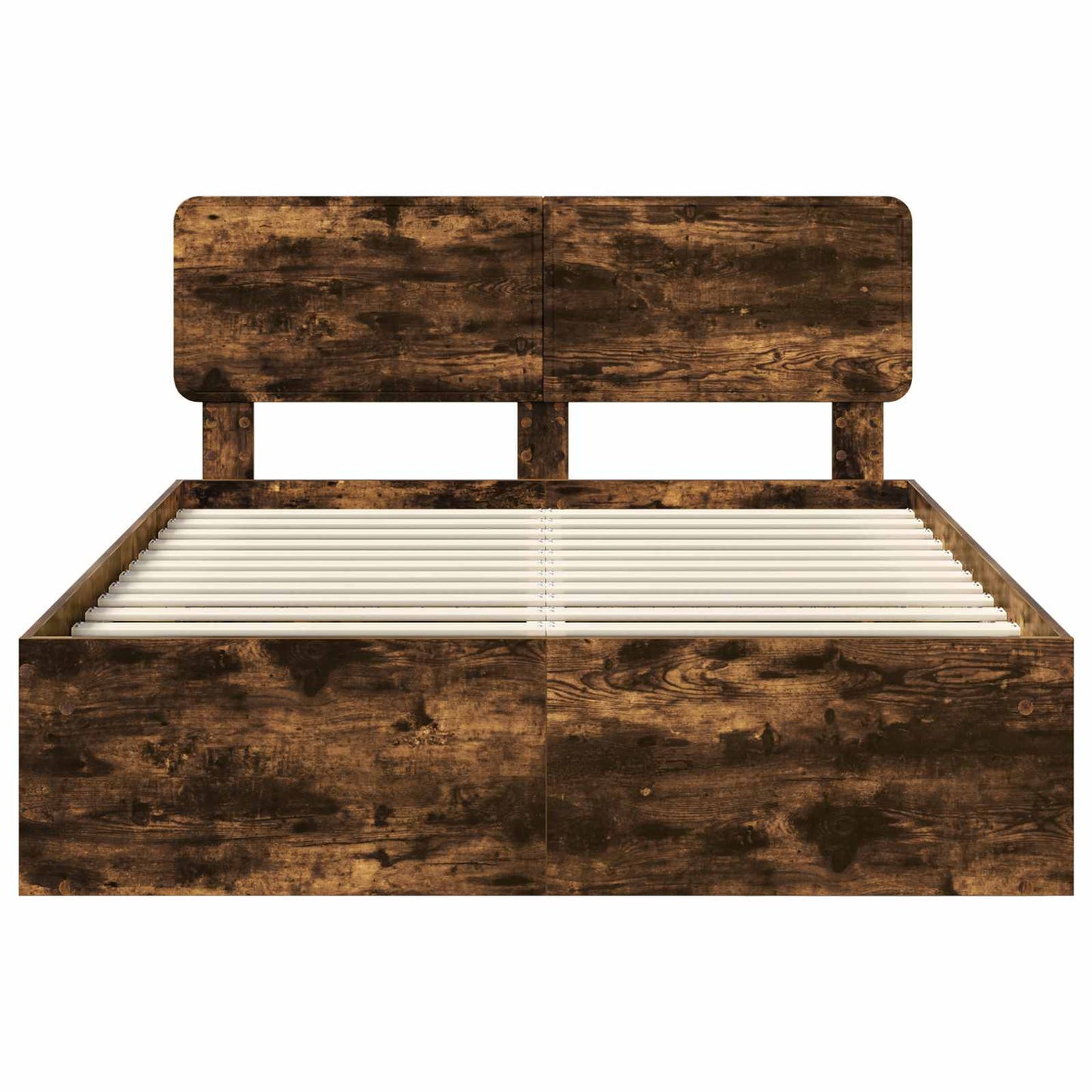 Bedframe Gerookt eiken 153 x 203 cm Massief grenenhout