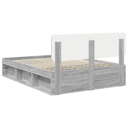 Bedframe Grijs Sonoma 150 x 200 cm Massief grenenhout