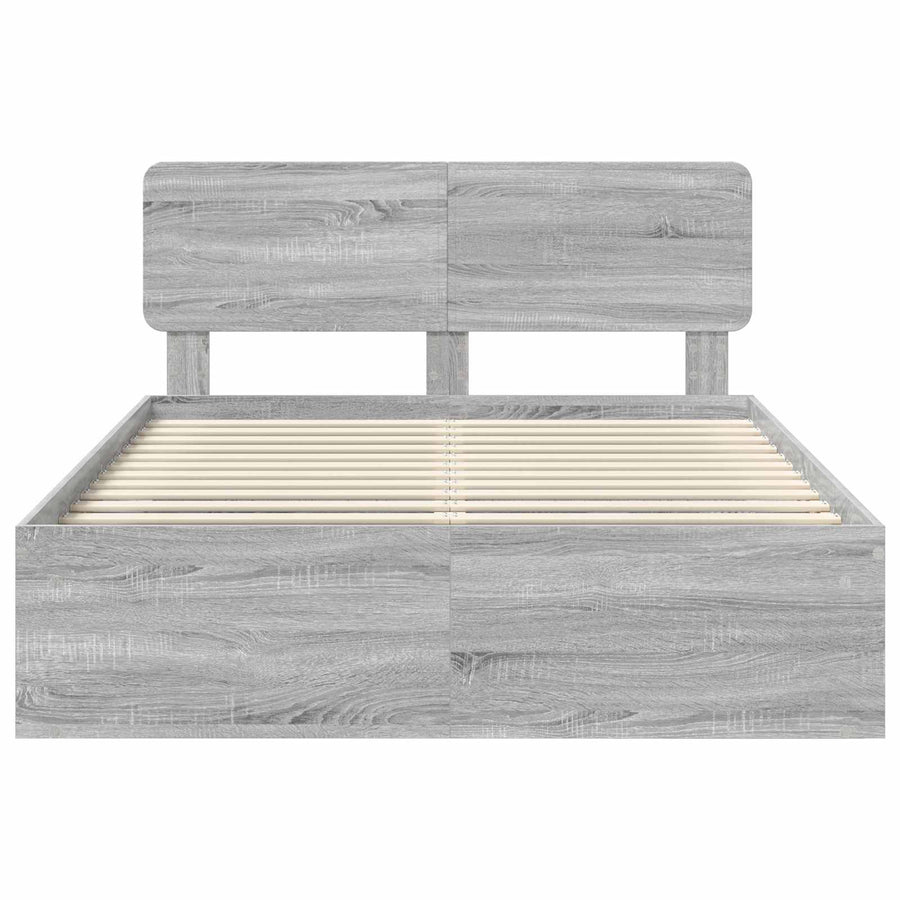 Bedframe Grijs Sonoma 150 x 200 cm Massief grenenhout