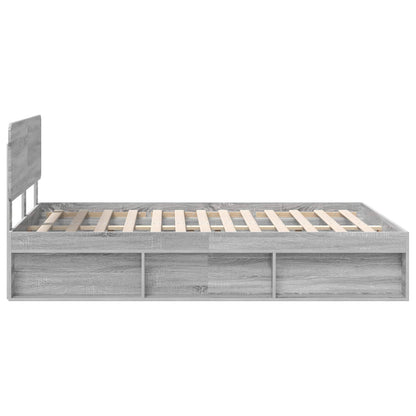Bedframe Grijs Sonoma 150 x 200 cm Massief grenenhout