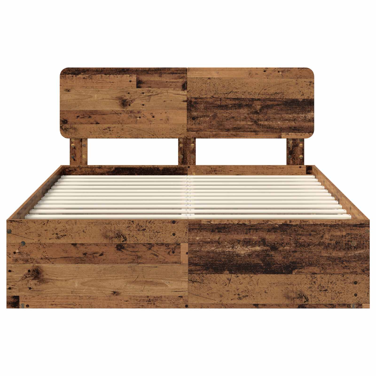 Bedframe met hoofdeinde Oudhout 150 x 200 cm Massief grenenhout