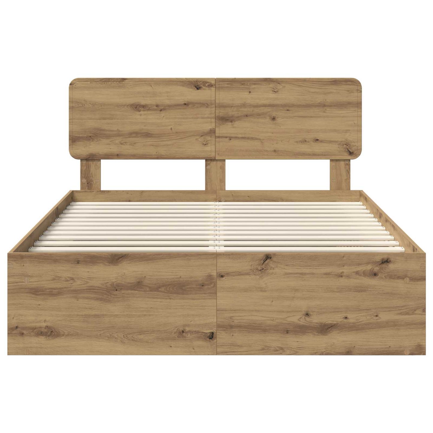 Bedframe Ambachtelijk eiken 135 x 190 cm Massief grenenhout