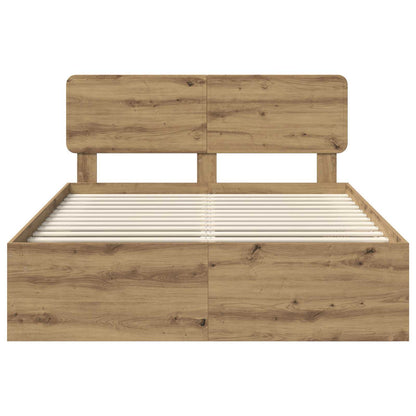 Bedframe Ambachtelijk eiken 135 x 190 cm Massief grenenhout