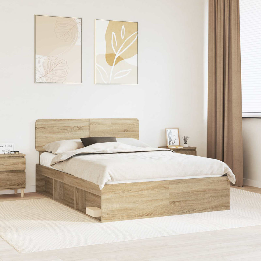 Bedframe met hoofdeinde Sonoma 140 x 200 cm Massief grenenhout