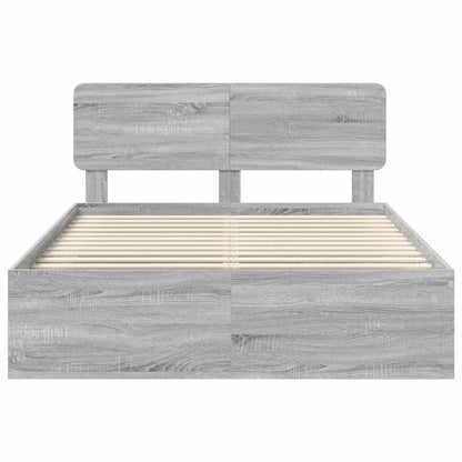 Bedframe Grijs Sonoma 140 x 200 cm Massief grenenhout