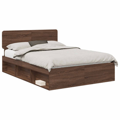 Bedframe Bruin Eiken 140 x 200 cm Massief grenenhout