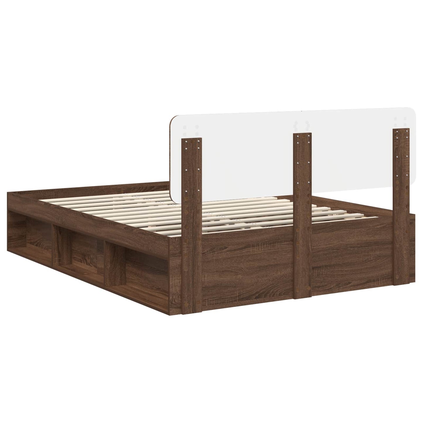 Bedframe Bruin Eiken 140 x 200 cm Massief grenenhout