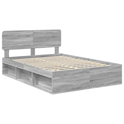Bedframe Grijs Sonoma 140 x 190 cm Massief grenenhout