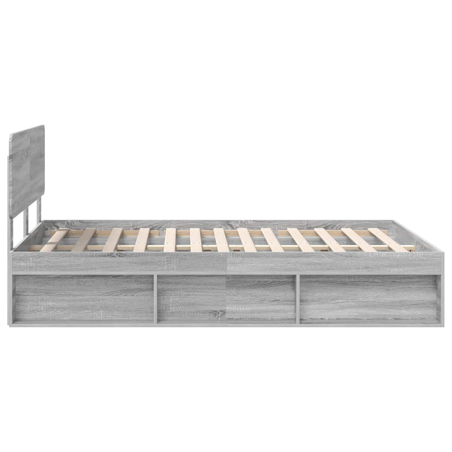 Bedframe Grijs Sonoma 140 x 190 cm Massief grenenhout
