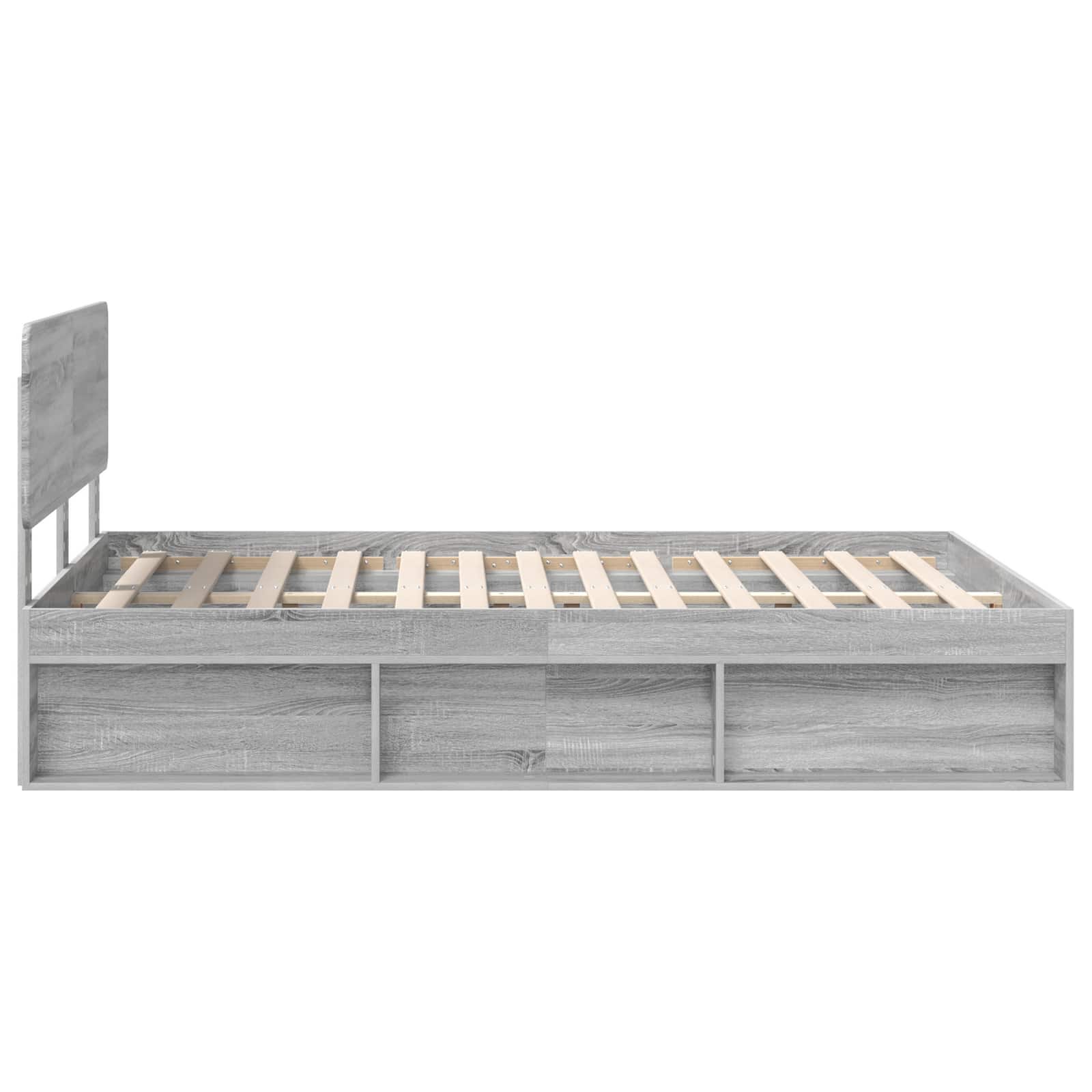 Bedframe Grijs Sonoma 140 x 190 cm Massief grenenhout