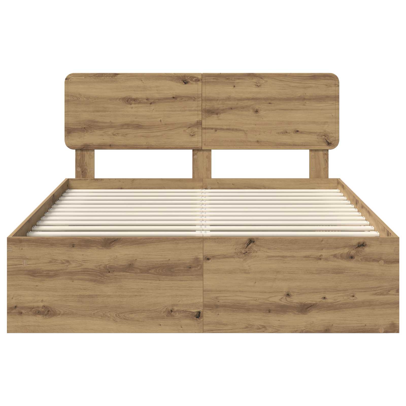 Bedframe Ambachtelijk eiken 140 x 190 cm Massief grenenhout