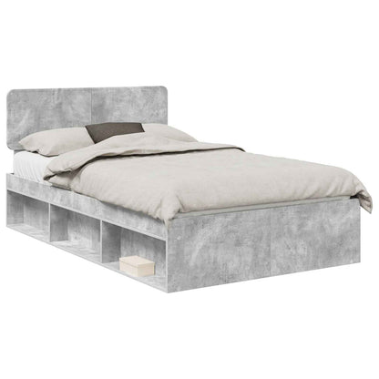 Bedframe Concerte Grijs 135 x 190 cm Massief grenenhout