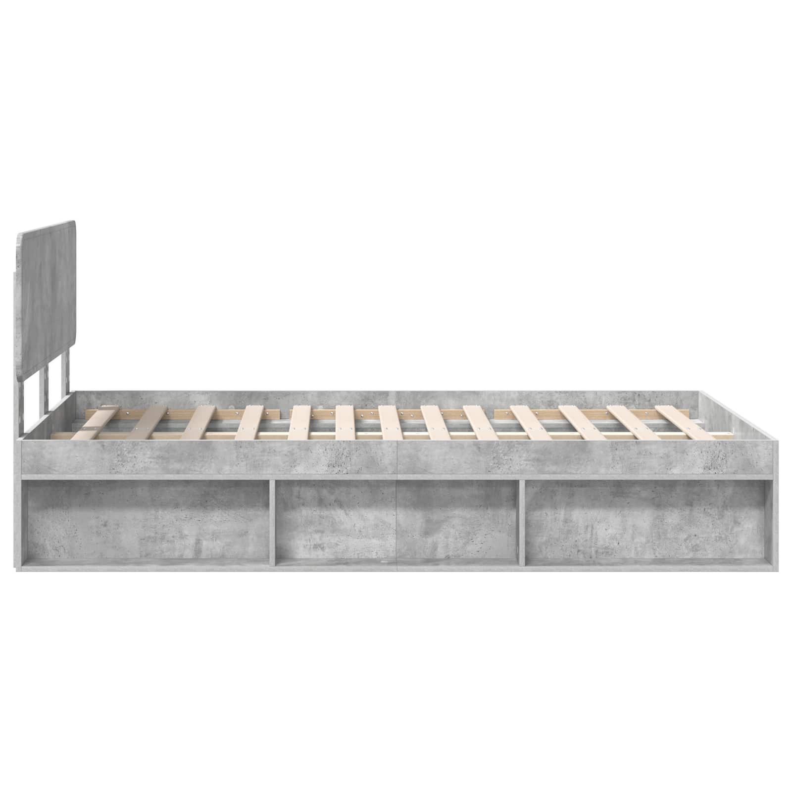 Bedframe Concerte Grijs 135 x 190 cm Massief grenenhout