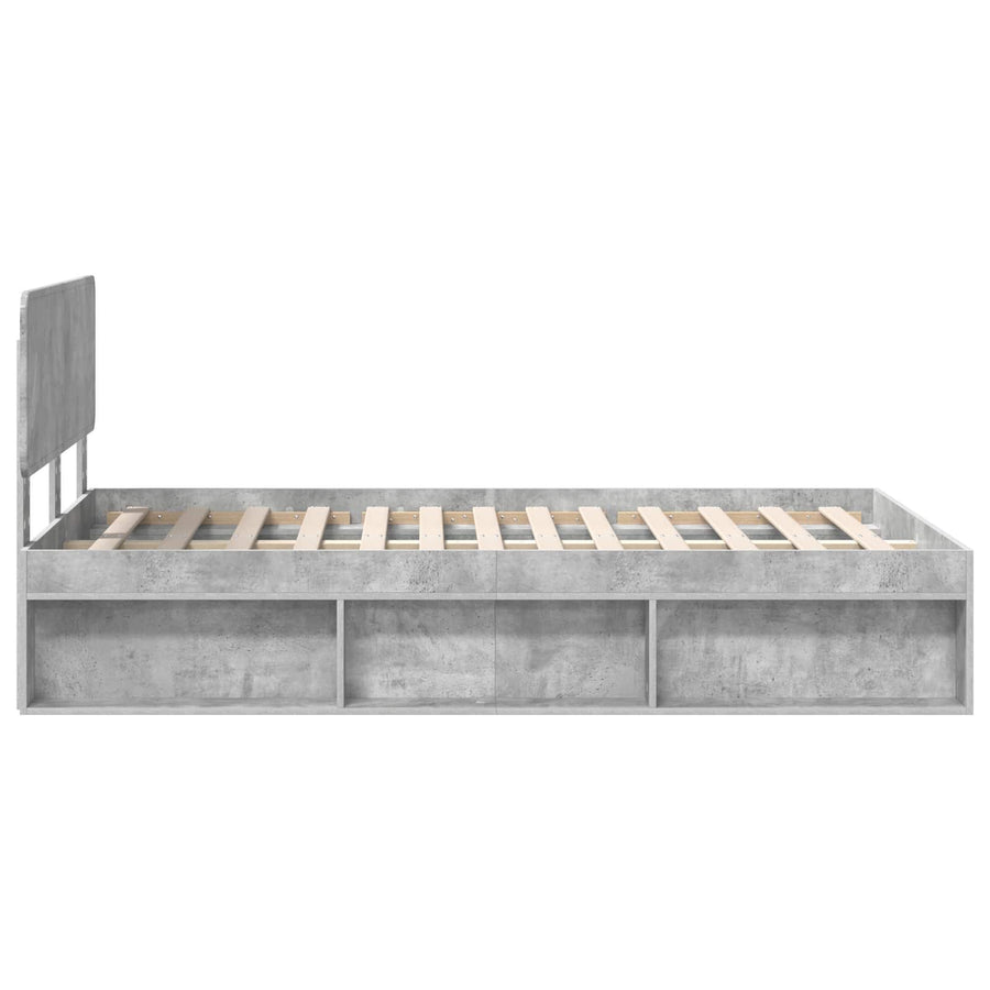 Bedframe Concerte Grijs 135 x 190 cm Massief grenenhout