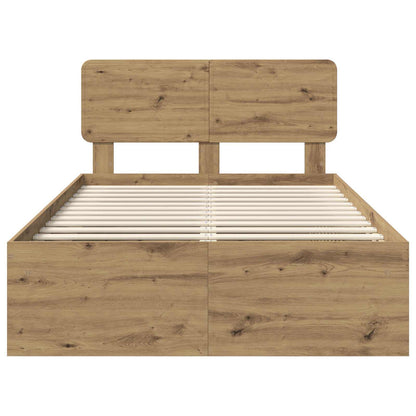 Bedframe Ambachtelijk eiken 90 x 190 cm Massief grenenhout