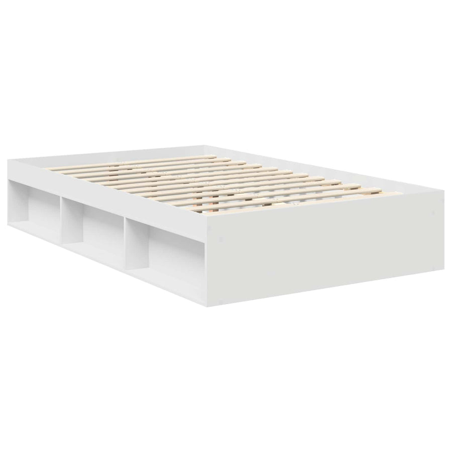Bedframe met hoofdeinde Wit 120 x 200 cm Massief grenenhout
