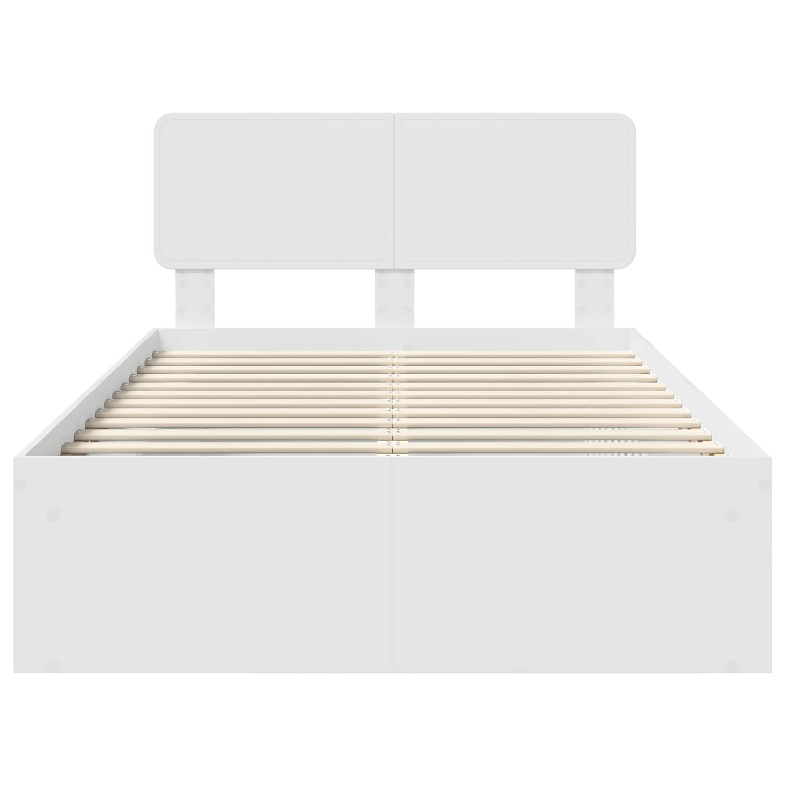 Bedframe met hoofdeinde Wit 120 x 200 cm Massief grenenhout