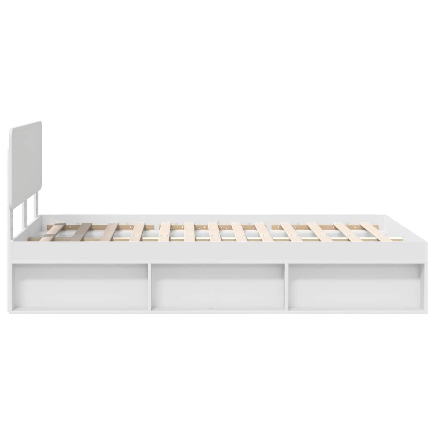 Bedframe met hoofdeinde Wit 120 x 200 cm Massief grenenhout