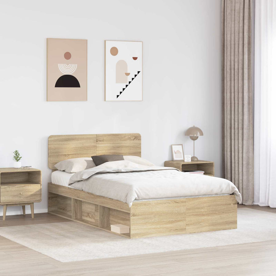 Bedframe met hoofdeinde Sonoma 120 x 200 cm Massief grenenhout