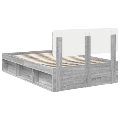 Bedframe Grijs Sonoma 120 x 200 cm Massief grenenhout