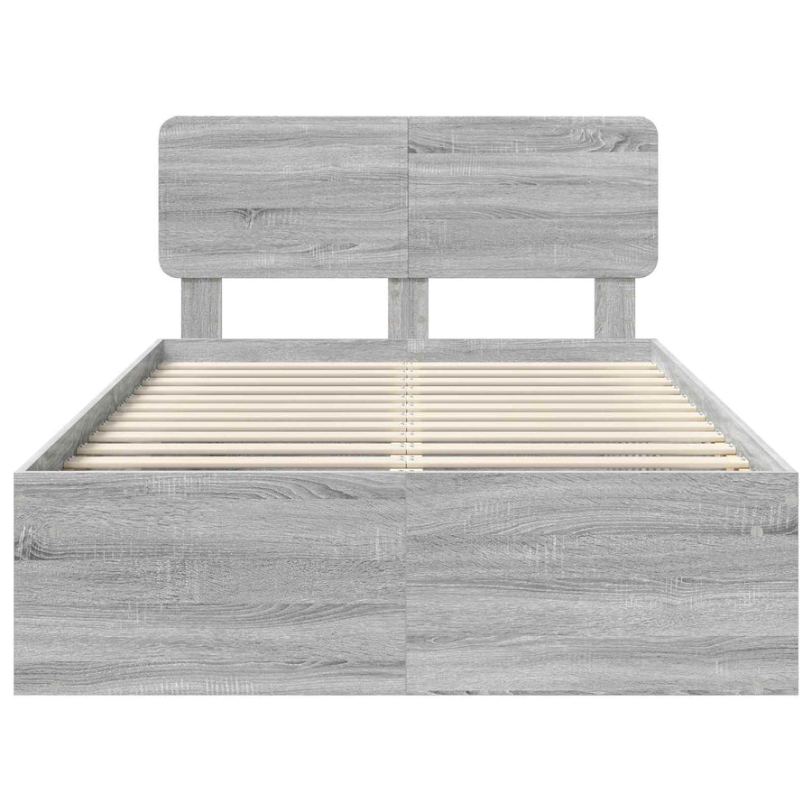 Bedframe Grijs Sonoma 120 x 200 cm Massief grenenhout