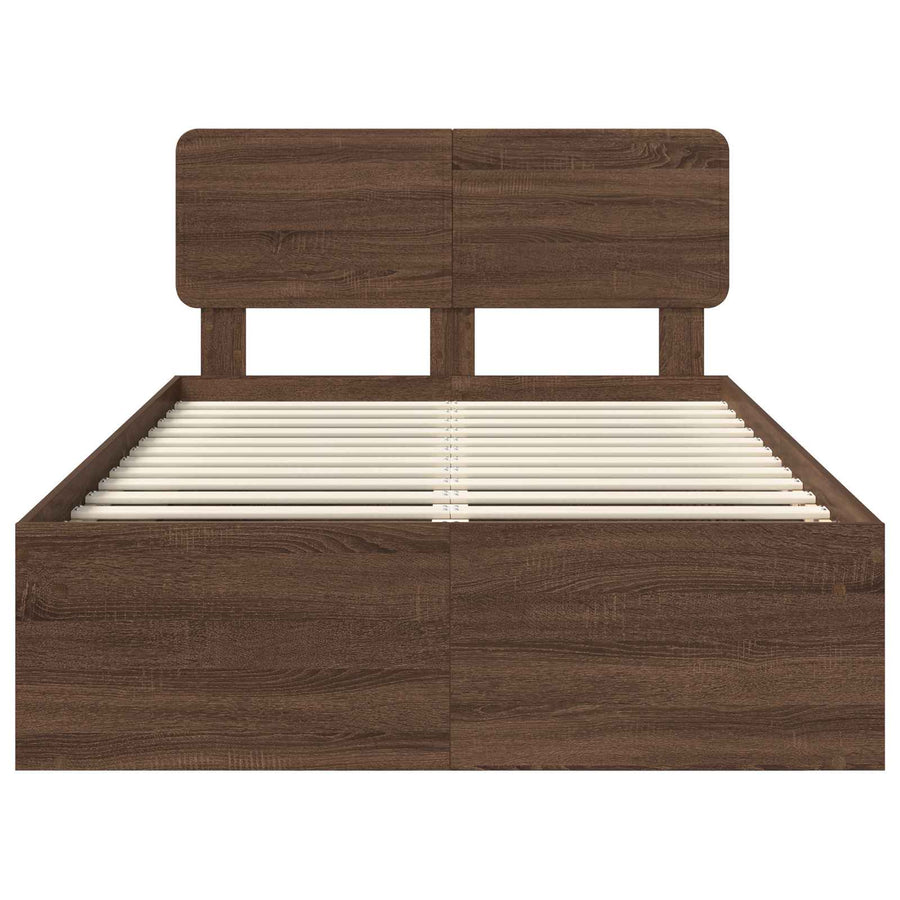 Bedframe Bruin Eiken 120 x 200 cm Massief grenenhout