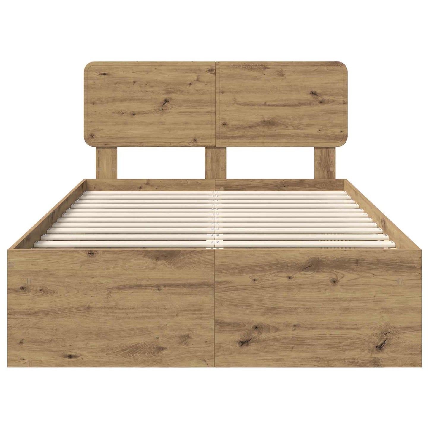 Bedframe Ambachtelijk eiken 120 x 200 cm Massief grenenhout