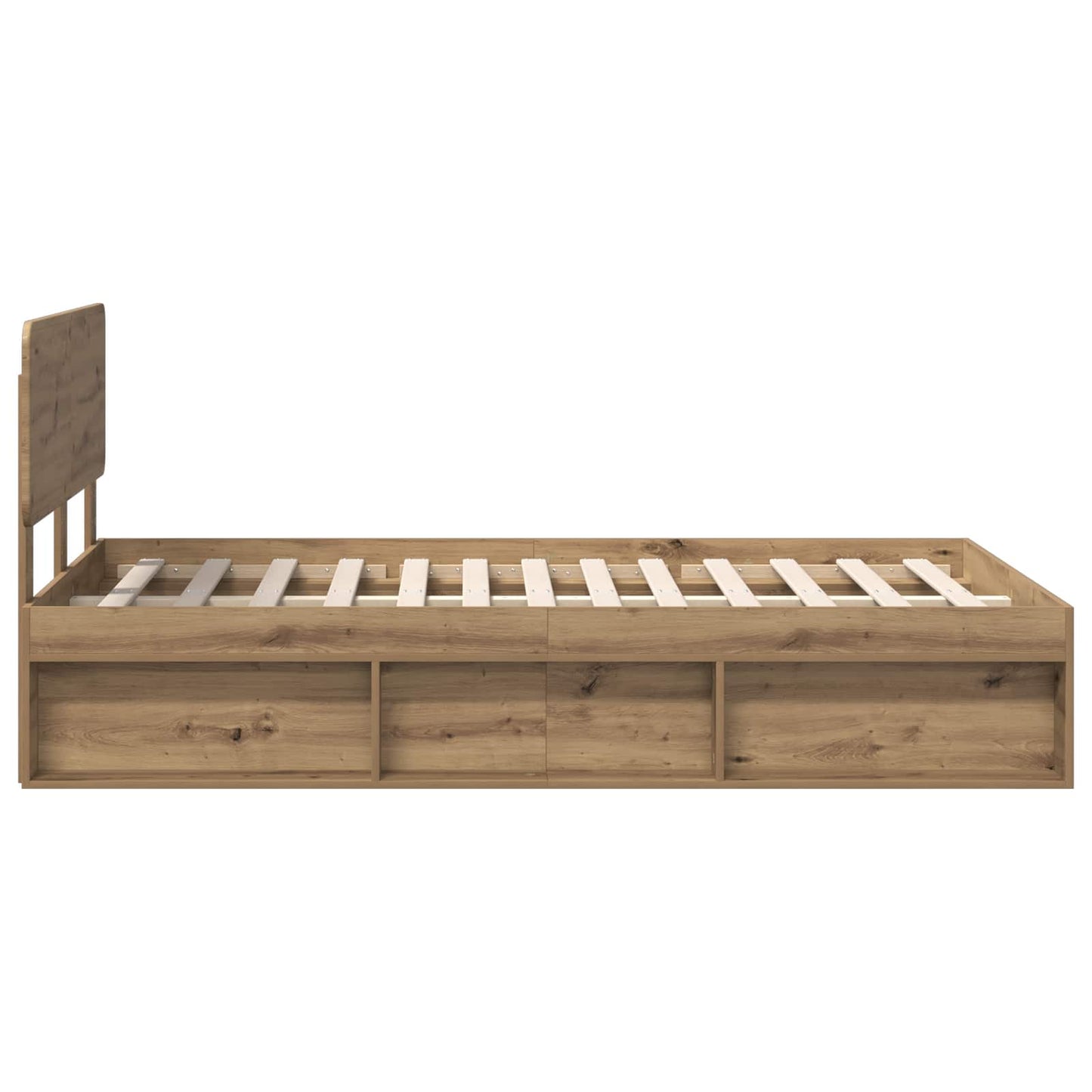 Bedframe Ambachtelijk eiken 120 x 200 cm Massief grenenhout