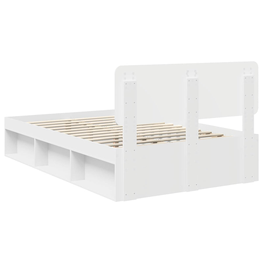 Bedframe met hoofdeinde Wit 120 x 190 cm Massief grenenhout