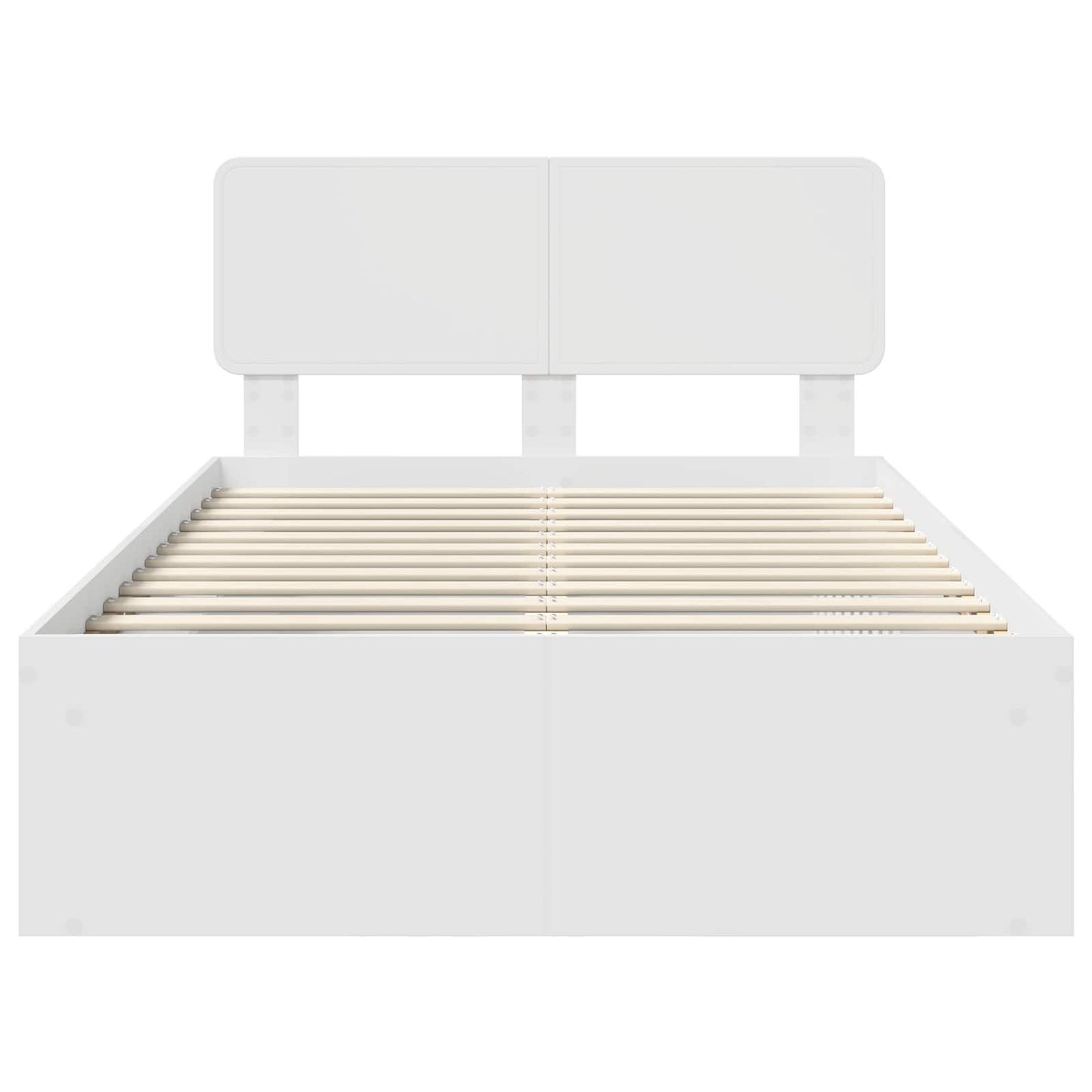Bedframe met hoofdeinde Wit 120 x 190 cm Massief grenenhout