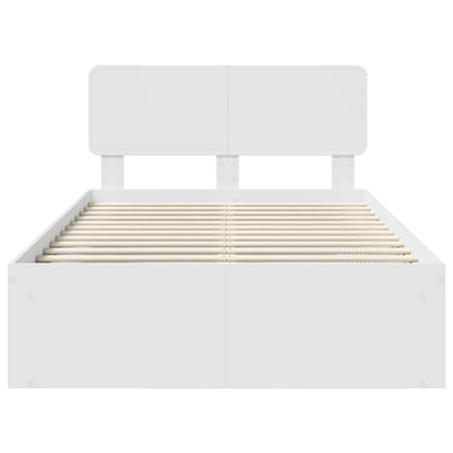 Bedframe met hoofdeinde Wit 120 x 190 cm Massief grenenhout