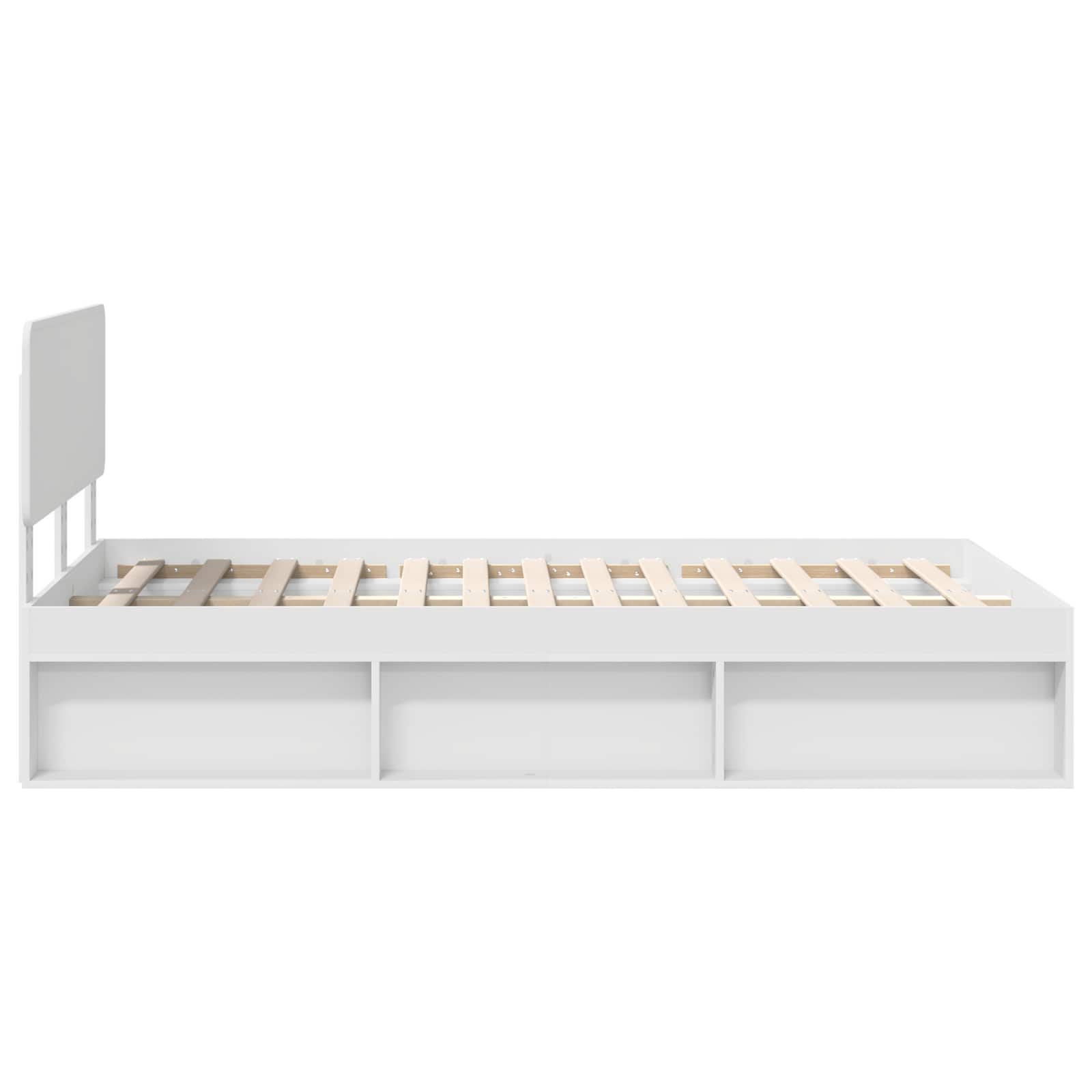 Bedframe met hoofdeinde Wit 120 x 190 cm Massief grenenhout