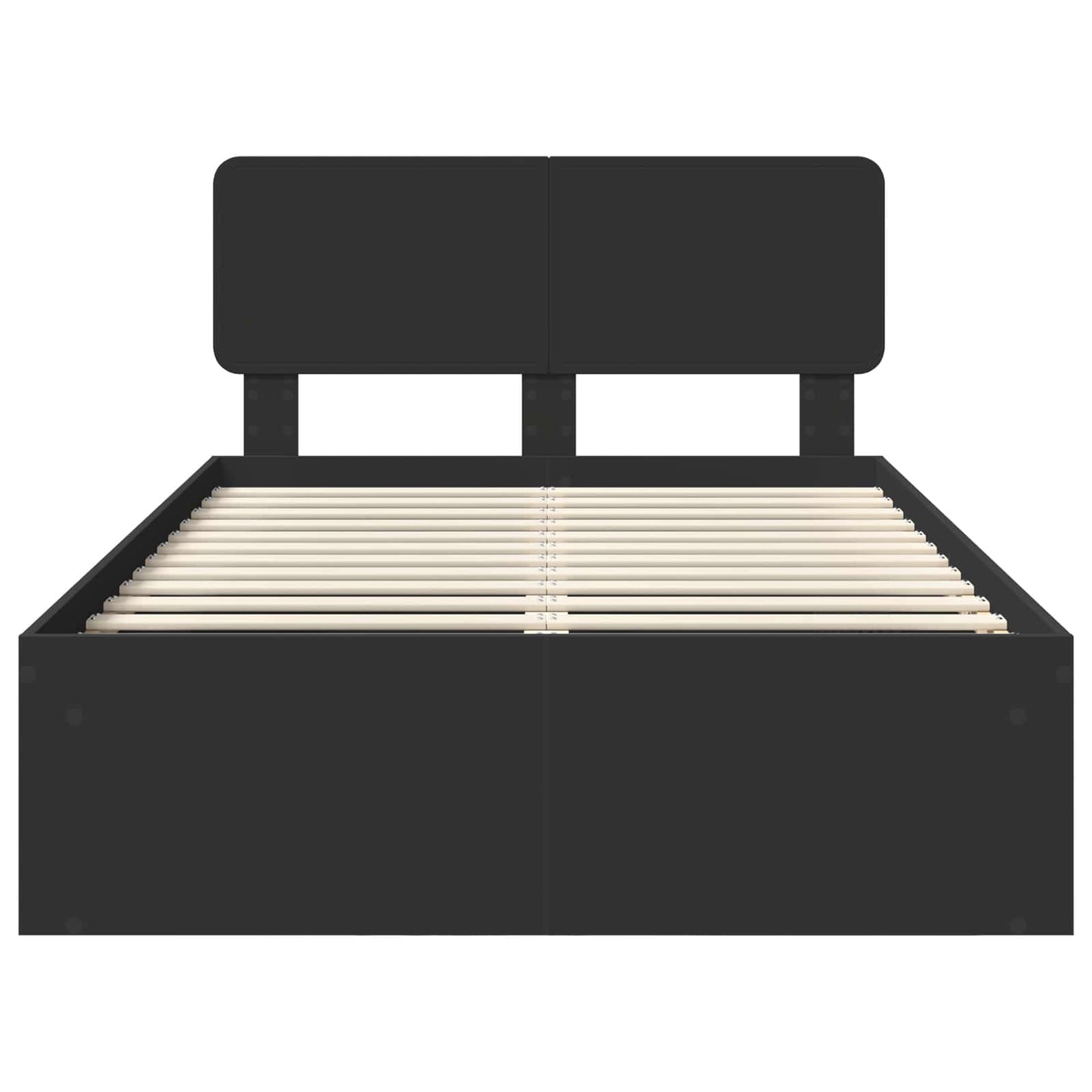 Bedframe met hoofdeinde Zwart 120 x 190 cm Massief grenenhout